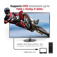 Club3D Prodlužovací kabel Mini DisplayPort 1.4 na DisplayPort 8K 60Hz DSC 1.2 HBR3 HDR Bidirectional (M/F), 1m