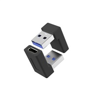 PremiumCord USB redukce USB-C - USB3.0 typ A (F/M), zahnutá 90°