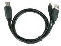 GEMBIRD Kabel USB 2.0 A-Mini B (5pin) propojovací 0,9m DUÁLNÍ (extra napájení)