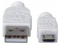 MANHATTAN Kabel propojovací USB 2.0 A Male / Micro-B Male, 1m, bílý