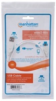 MANHATTAN Kabel propojovací USB 2.0 A Male / Micro-B Male, 1m, bílý
