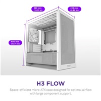 NZXT skříň H3 Flow / microATX / 1x120mm / USB / USB-C / bílá