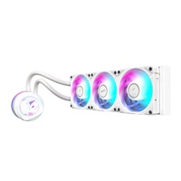 GIGABYTE vodní chladič AORUS WATERFORCE X II 360I, 3x 120mm, ARGB, LCD Displej, LGA1851, AM5, Bílá