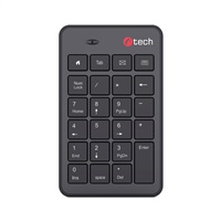 C-TECH Numerická kávesnice KBN-02WS, 23 kláves, Bezdrátová, Černá