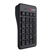 C-TECH Numerická kávesnice KBN-02WS, 23 kláves, Bezdrátová, Černá