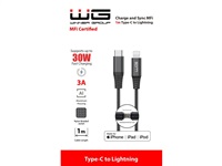 WG - Datový kabel Lightning MFi na Type-C, 1 metr, 3A, černá