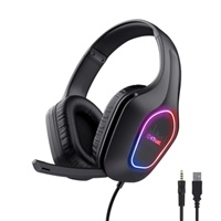 TRUST Herní sluchátka GXT 416 ZIROX, LED, USB, 3.5mm Jack, černá