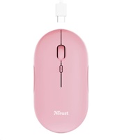 TRUST myš PUCK, bezdrátová, USB, růžová