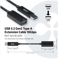 Club3D Kabel prodlužovací USB 3.2 Gen2 (M/F) 10Gbps, 5m