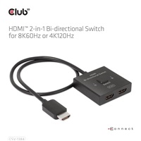 Club3D Switch, HDMI na 2xHDMI Oboustranný 2v1, 8K60Hz, 4K120Hz