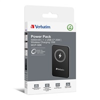 VERBATIM Powerbanka Charge 'n' Go, Magnetická, 5000 mAh, USB-C, Černá