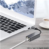 PremiumCord převodník USB-C na Gigabit konektor RJ45