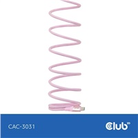 Club3D Kabel magnetický USB-C, 240W PD3.1, 480 Mbps, 2m, růžová