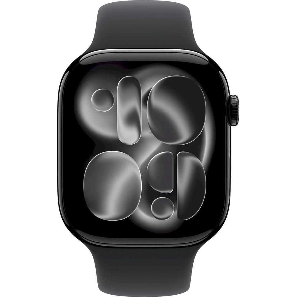 Apple Watch Series 11 GPS + Cellular 46mm Jet Black Aluminium Case with Black Sport Band - M/L