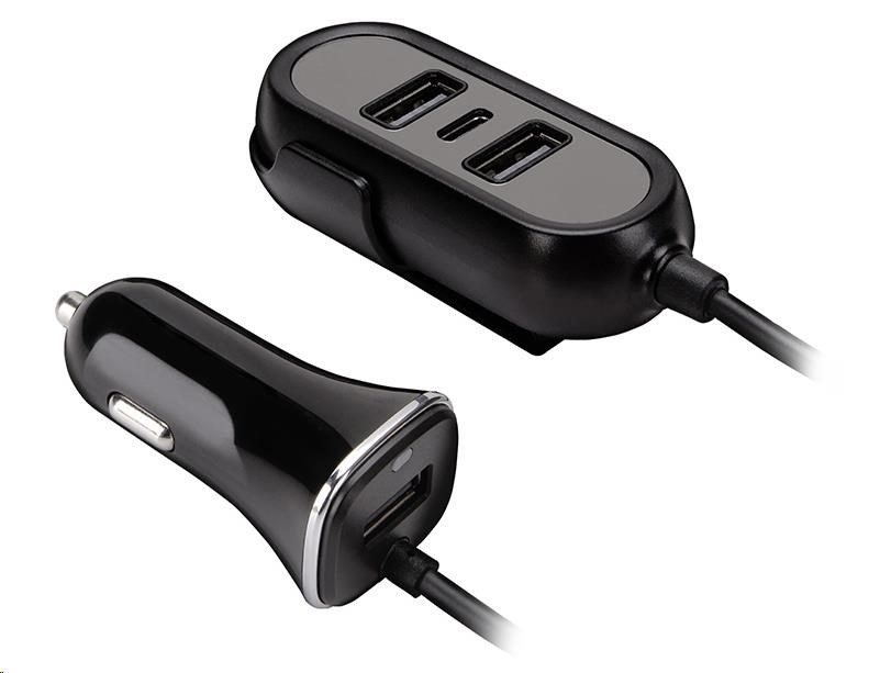 TRACER nabíječka do auta 12-24V Multicharge 3xUSB 7,2A + PD 18W