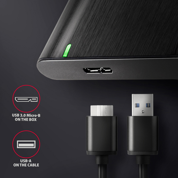 AXAGON EE25-A6M, USB 3.2 Gen 1 - SATA 6G 2.5" kovový RAW box, bezšroubkový