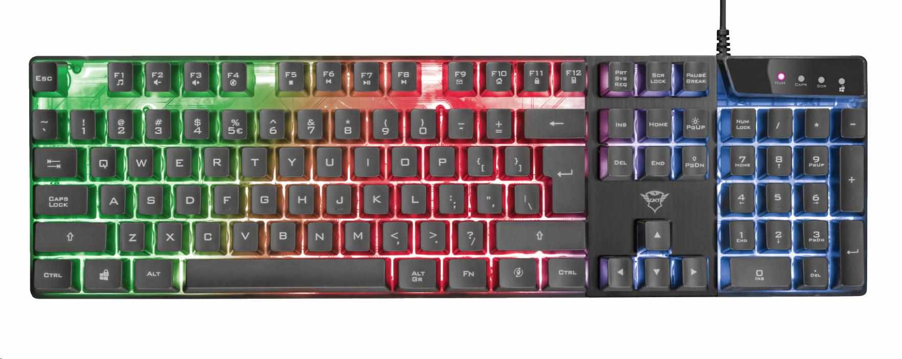 TRUST herní klávesnice GXT 835 Azor Illuminated Gaming Keyboard