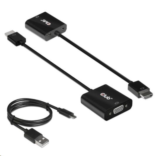 Club3D Adaptér HDMI 1.4 na VGA (M/F), Active with audio