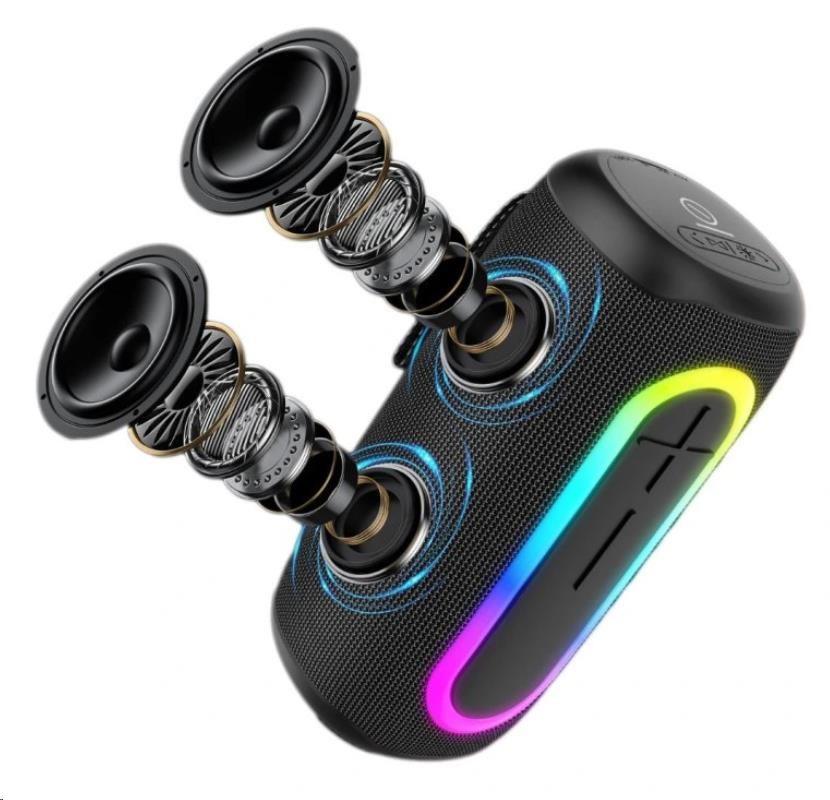 WG - Bluetooth Speaker WG AirFlex PureBeats, 40W, TWS, LED, černá