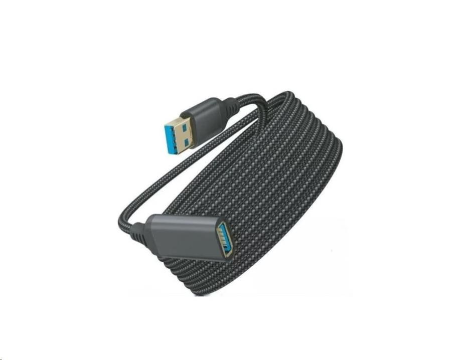 WG - Prodlužovací kabel USB-A (male) to USB-A (female) / 3m / nylon braided / black