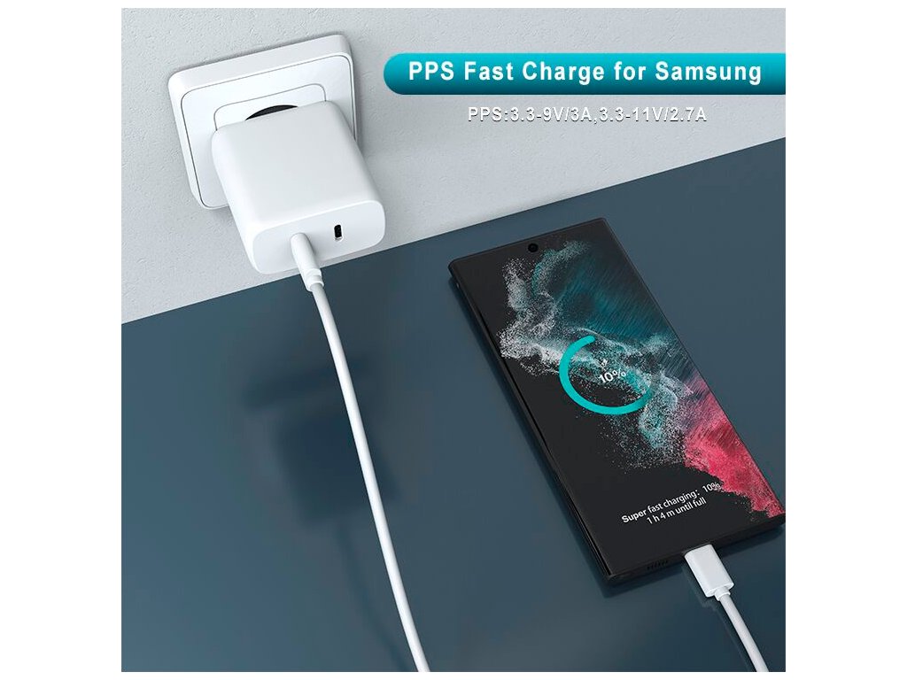 WG - Síťová nabíječka 2x USB-C 50W, 1x USB-C PD 30W + 1x USB-C PD 20W, bílá