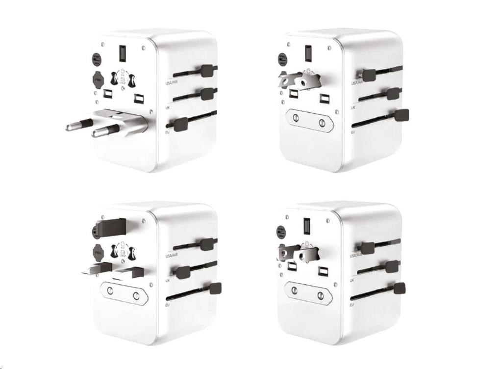 WG - Univerzální cestovní síťová nabíječka GaN pro hlavní světové elektrické sítě / PD 20W / white