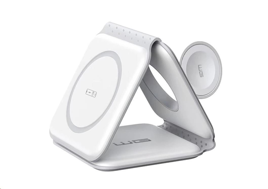 WG - Bezdrátová nabíječka WGMaxFlex 3in1 / Skládací / 15W+5W+2.5W / WG 42 / white