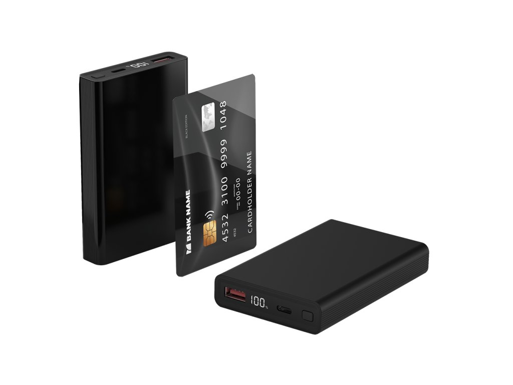 WG - Power Bank 10000 mAh, USB-C PD 20W + USB-A 22.5W, černá