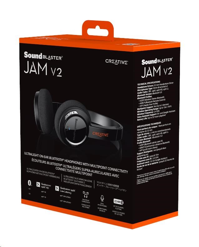 Creative sluchátka SoundBlaster Jam V2