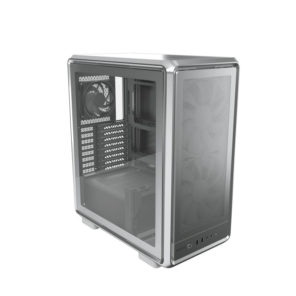 Cooler Master case MasterFrame 500 Mesh Silver, Průhledná bočnice, ATX, 2x 200mm Fan, 1x 120mm Fan, Šedá