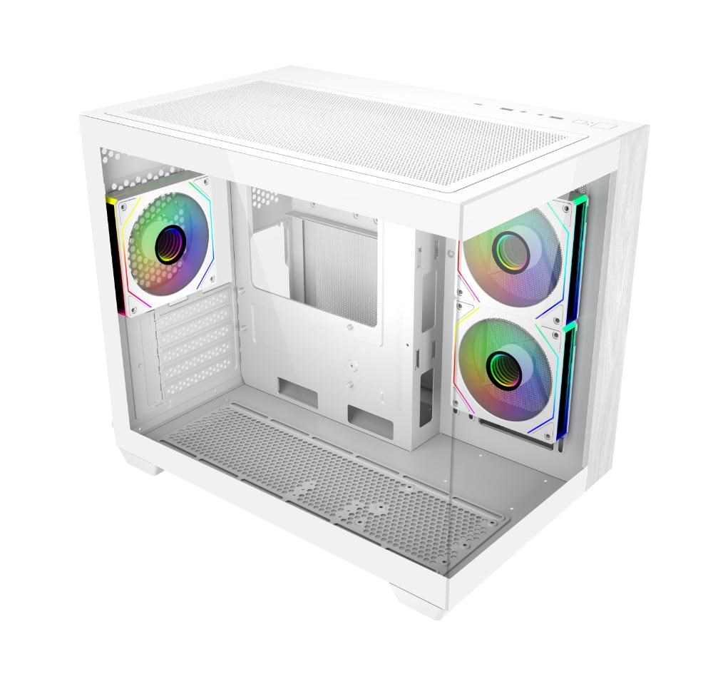 Cooler Master case Elite 481 Wood, ATX, Průhledná bočnice, 3x 120mm ARGB Fan, Bílá