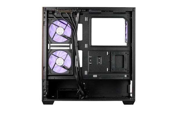 Cooler Master case Elite 690 Wood, ATX, Průhledná bočnice, 3x 120mm ARGB Fan, Černá