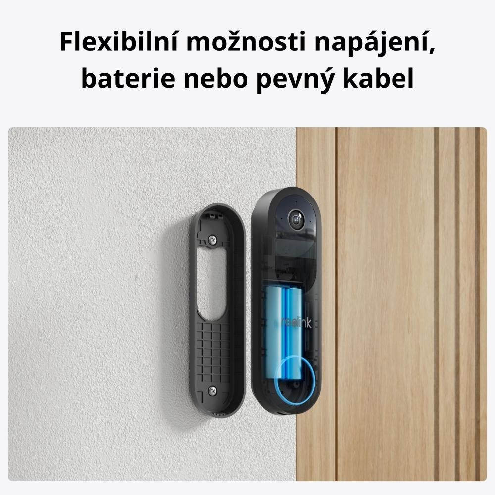 REOLINK bezpečnostní video zvonek D340B, 4MP, 2K, WiFi, černá
