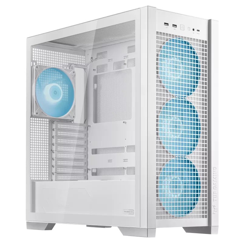 ASUS case TUF GAMING CASE (GT302) TG, Mid Tower, 4x 140mm ARGB Fan, bílá