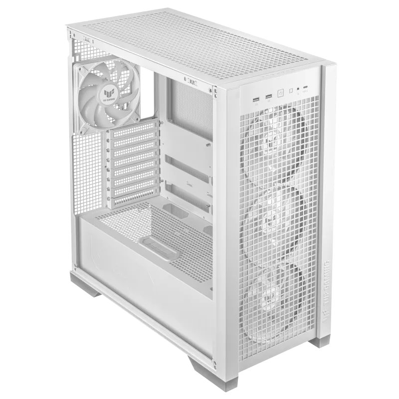 ASUS case TUF GAMING CASE (GT302) TG, Mid Tower, 4x 140mm ARGB Fan, bílá