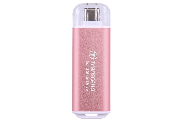 TRANSCEND Externí SSD ESD300P 512GB, External SSD, USB 10Gbps, Type C, růžová