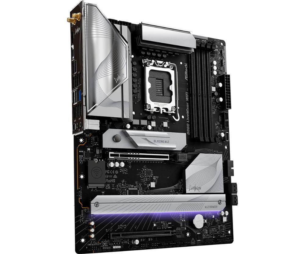 ASRock MB Sc LGA1851 B860 LiveMixer WiFi, Intel B860, 4xDDR5, 1xThunderbolt, 1xHDMI, WiFi, ATX
