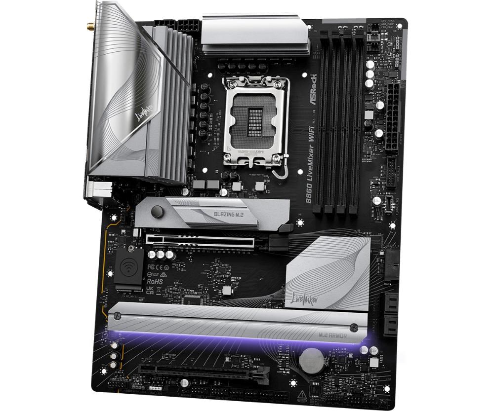 ASRock MB Sc LGA1851 B860 LiveMixer WiFi, Intel B860, 4xDDR5, 1xThunderbolt, 1xHDMI, WiFi, ATX