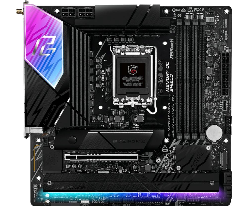 ASRock MB Sc LGA1851 B860M Lightning WiFi, Intel B860, 4xDDR5, 1xThunderbolt, 1xDP, 1xHDMI, WiFi, mATX