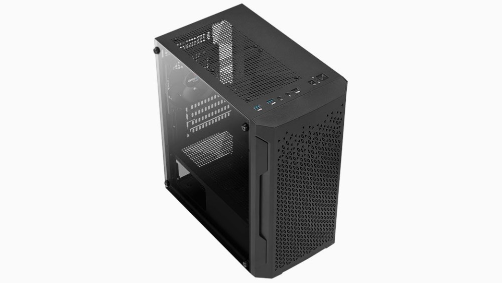 AEROCOOL skříň MC G Trinity, Micro tower, 1x USB 3.0, 1x USB 2.0, 2x audio, bez zdroje