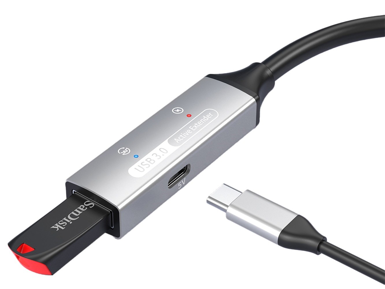 PREMIUMCORD USB 3.2. repeater a prodlužovací kabel Male-Female, 5Gbps Aluminium 5m