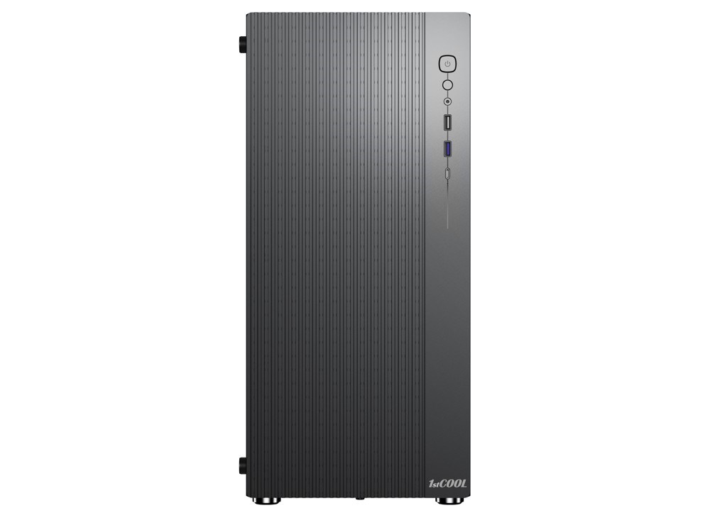 1stCOOL skříň GAMER 4, Mid tower, AU, USB 3.0, USB-C, 2x120mm, průhledná bočnice, bez zdroje, černá