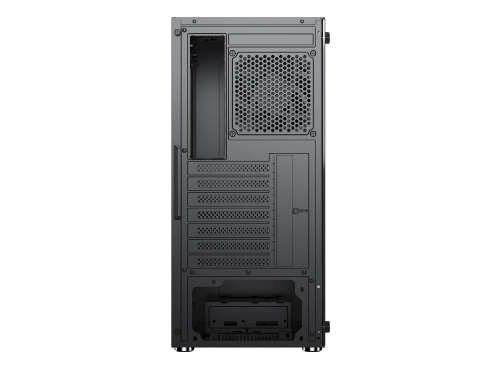 1stCOOL skříň GAMER 4, Mid tower, AU, USB 3.0, USB-C, 2x120mm, průhledná bočnice, bez zdroje, černá