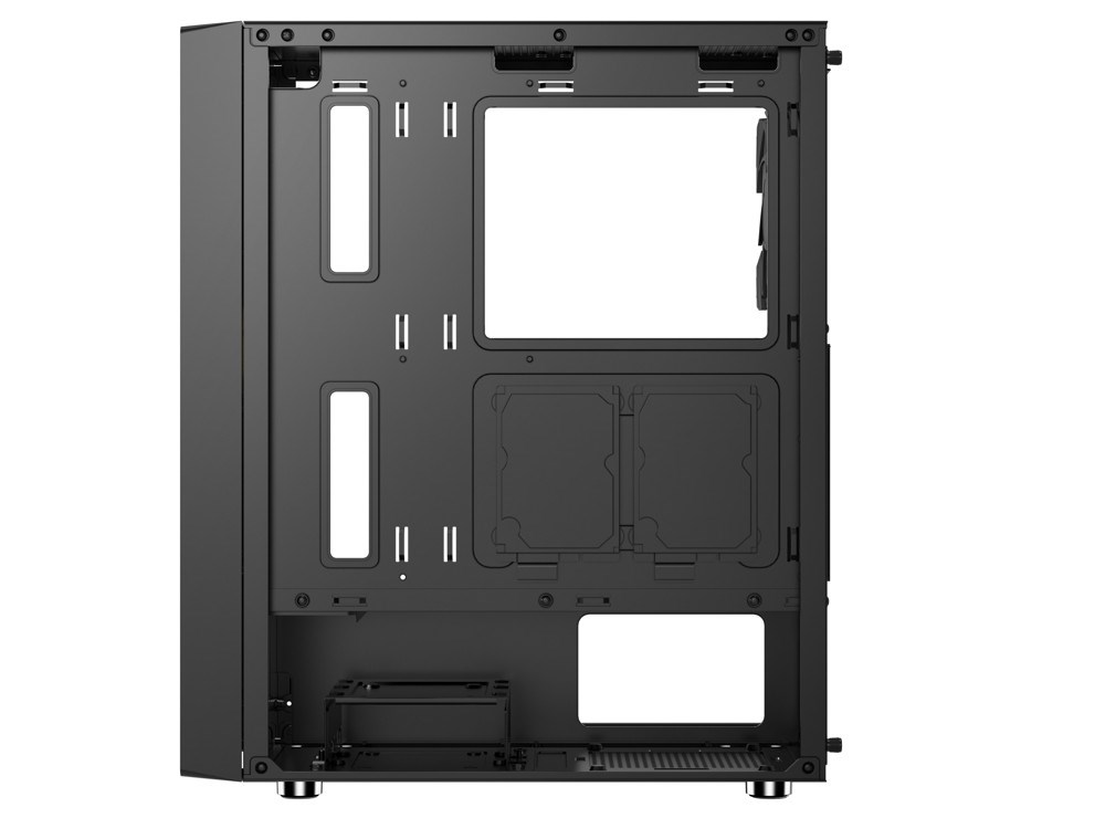 1stCOOL skříň GAMER 4, Mid tower, AU, USB 3.0, USB-C, 2x120mm, průhledná bočnice, bez zdroje, černá