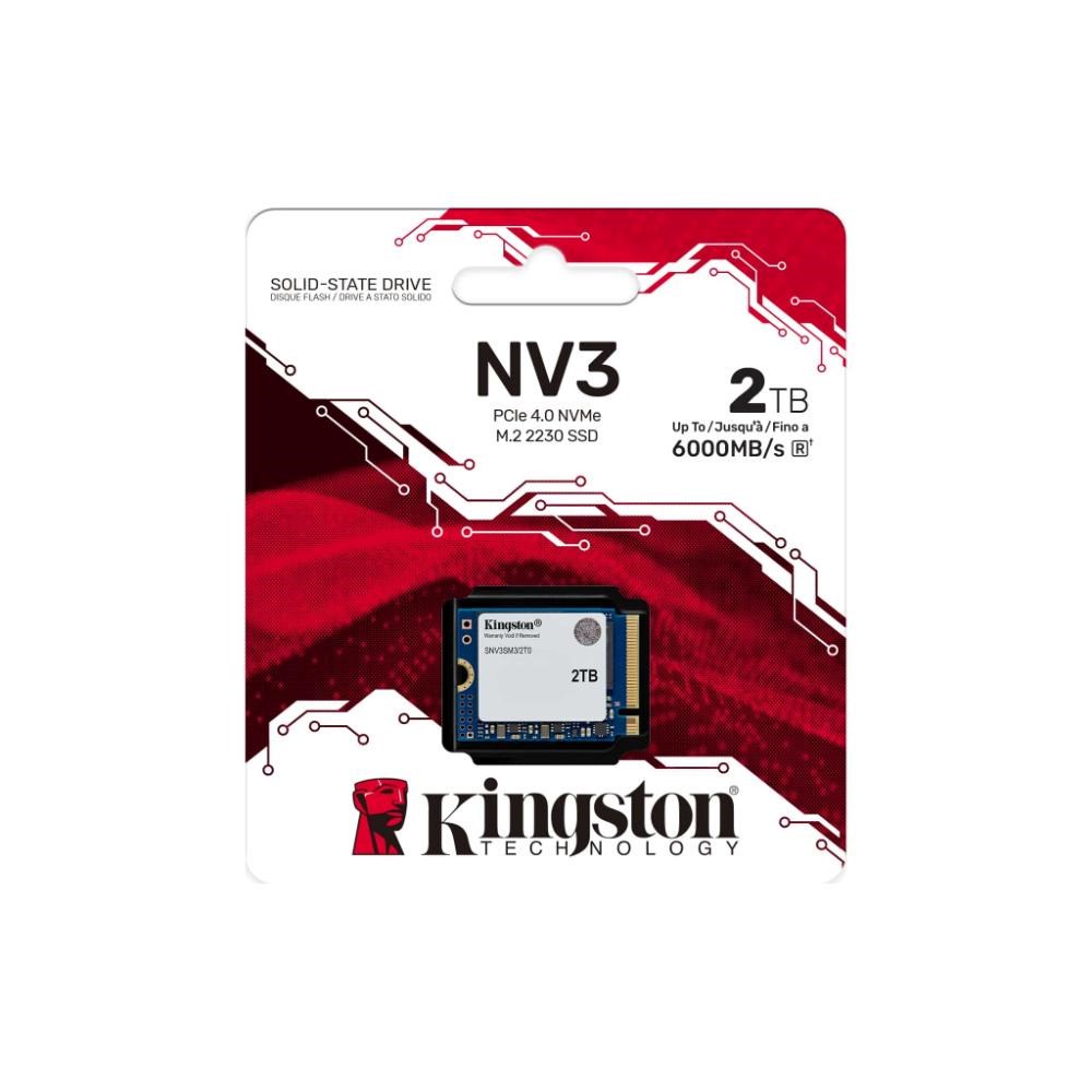 Kingston SSD 2TB NV3, M.2 2230, NVMe PCIe Gen4x4, (R: 6000MB/s; W: 5000MB/s)