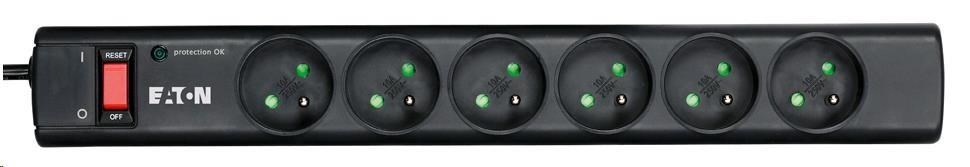 Eaton Protection Strip 6 FR, přepěťová ochrana, 6 zásuvek, 1m