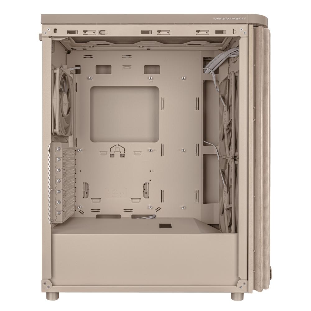 ASUS case PROART PA401 WOOD MESH PWM, ATX, 2x 160mm Fan, 1x 120mm Fan, Fan Hub, béžová
