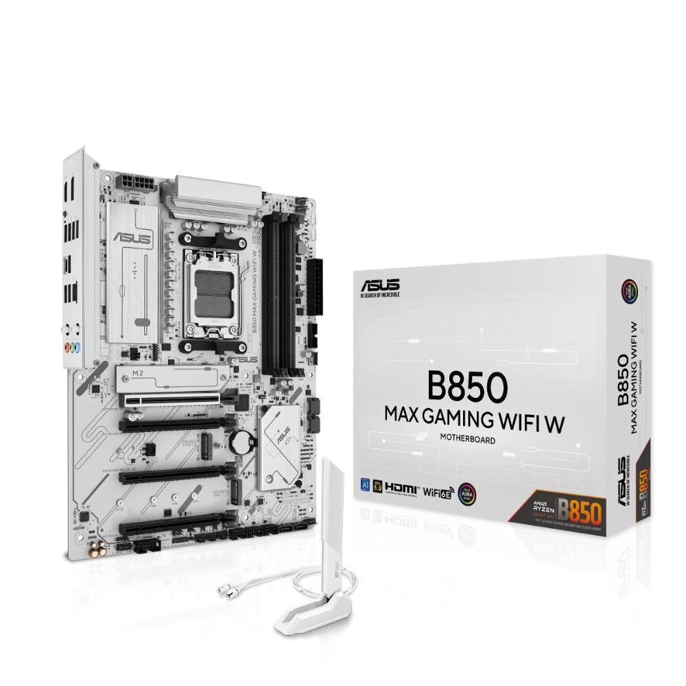 ASUS MB Sc AM5 B850 MAX GAMING WIFI W, AMD B850, 4xDDR5, 1xDP, 1xHDMI, WiFi, ATX