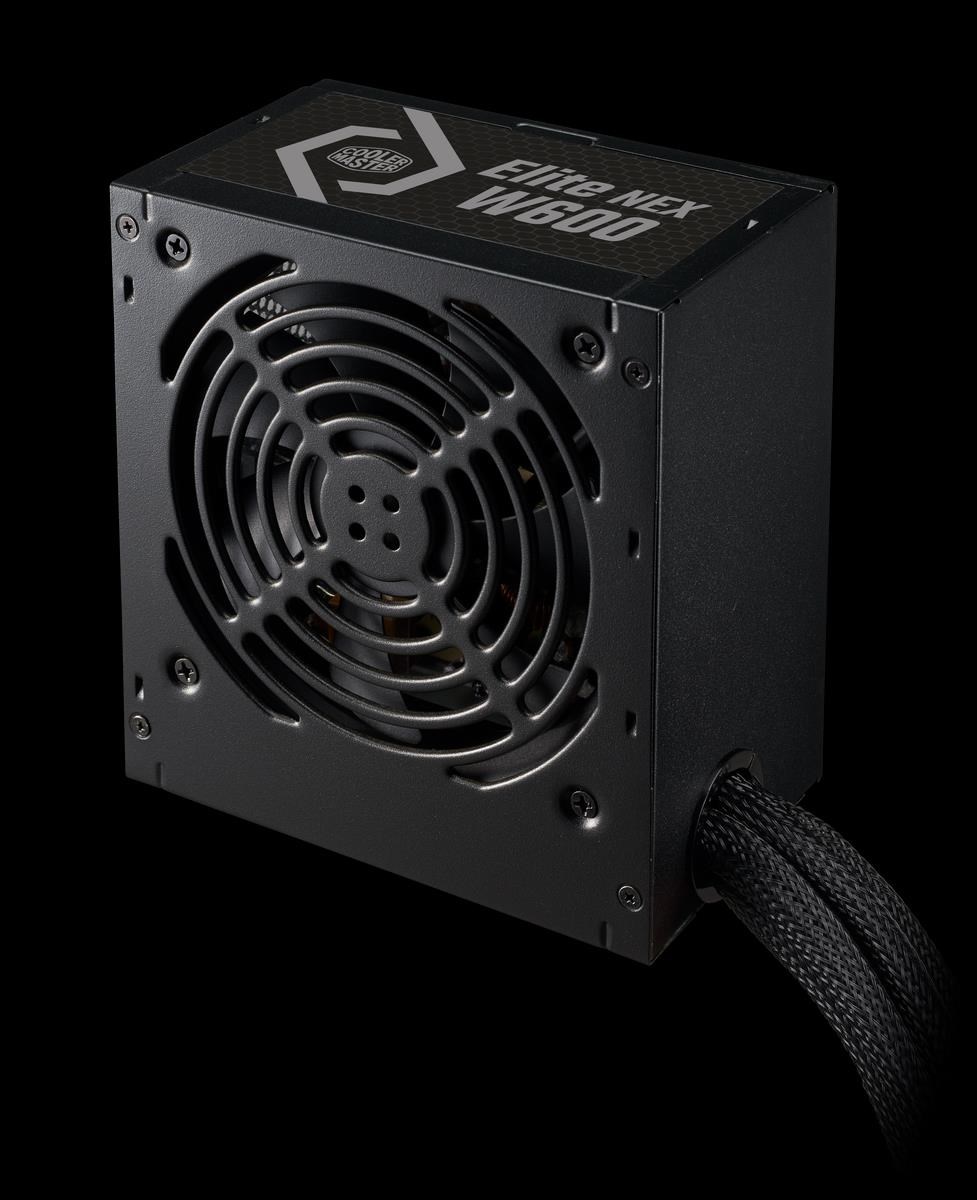 Cooler Master zdroj Elite NEX 600W 230V, 120mm, 80+ White, Mesh (opletené kabely)