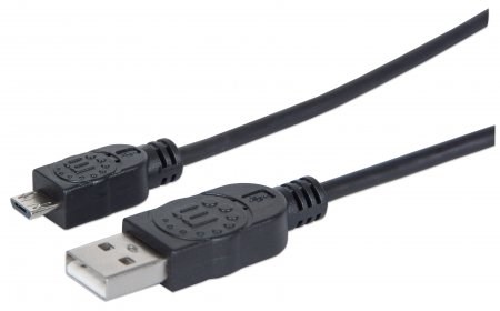 MANHATTAN Kabel propojovací USB 2.0 A Male / Micro-B Male, 1.8m, černý